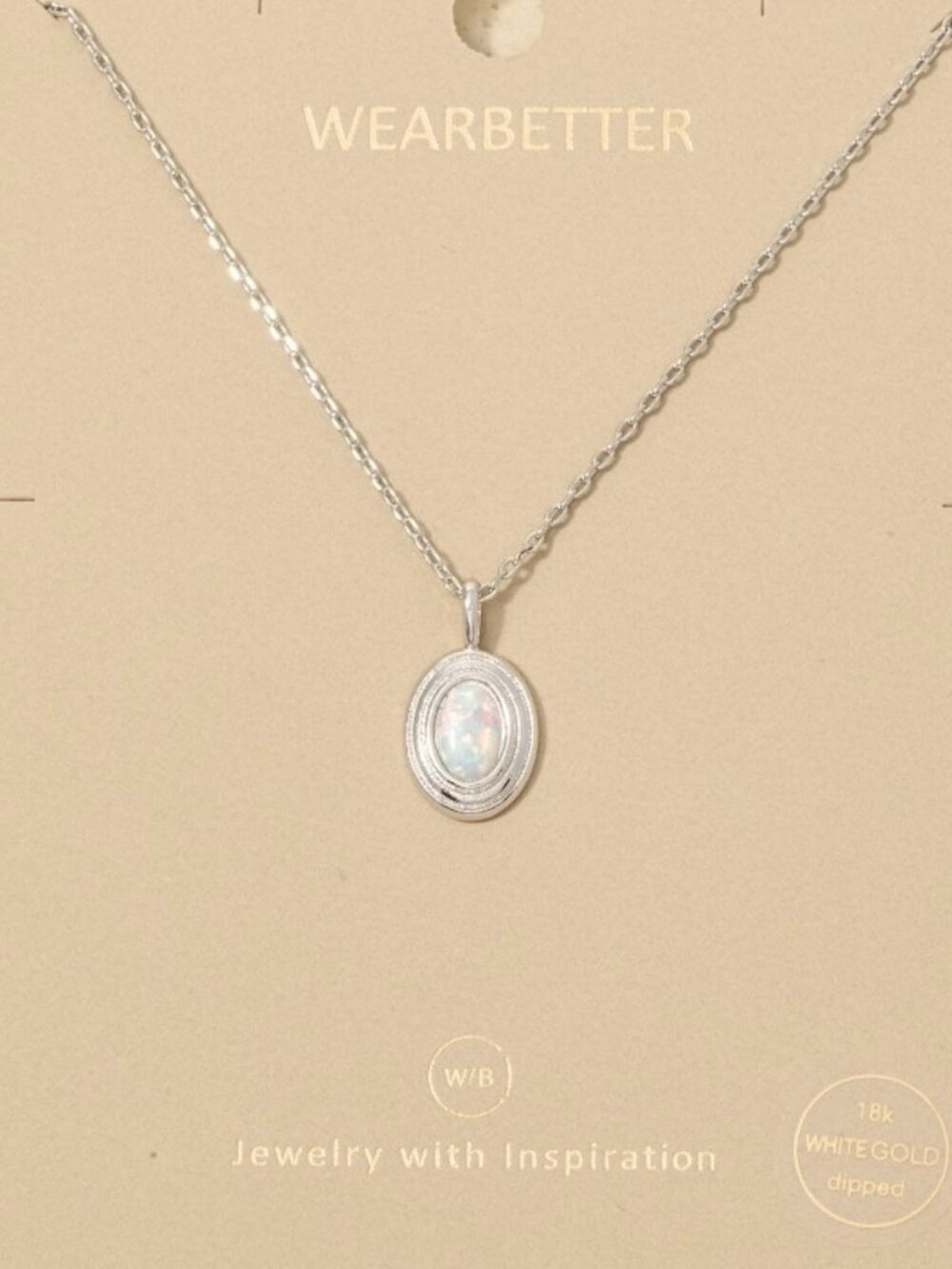 18K WHITE GOLD OPAL NECKLACE